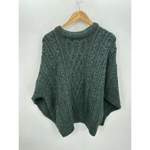 Country Collection Green‎ Crewneck Sweater Unisex Large Wool Ireland Fisherman